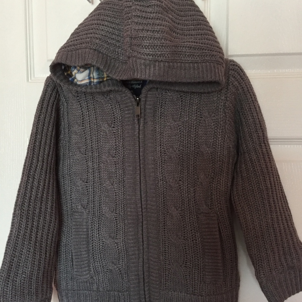 C&A Kids Gray Cable-knit Hoodie/Sweater. Sz.EU 110